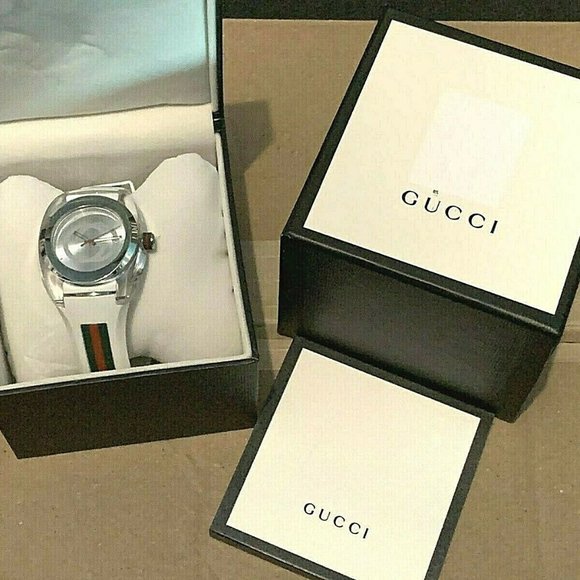 GUCCI SYNC YA137102 Men's Watch White Rubber 46mm - Picture 3 of 8